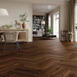 Home Wood Flooring Store 11 Liberty Floors Chestnut Oak - Manor Herringbone Parquet 14mm Engineered Real Wood Flooring (284294)