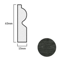 Leader Dark Grey Torus Laminate Skirting Board (2.4m) -Home Wood Flooring Store dark grey torus laminate skirting board 2 4m p84936 191877 image