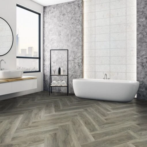 Liberty Floors Signature Grey - Lifestyle SPC Herringbone 5.5mm Rigid Core Vinyl Flooring (324720) 5 Liberty Floors Signature Grey - Lifestyle SPC Herringbone 5.5mm Rigid Core Vinyl Flooring (324720) -Home Wood Flooring Store signature grey lifestyle spc herringbone 5 5mm rigid core vinyl flooring 324720 p119871 243502 image