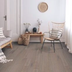Home Wood Flooring Store 19 Liberty Floors White Oak Smoked - Classic 10mm Engineered Real Wood Flooring (223754)